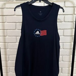 Adidas Navy Tank Top with Patriotic Logo
